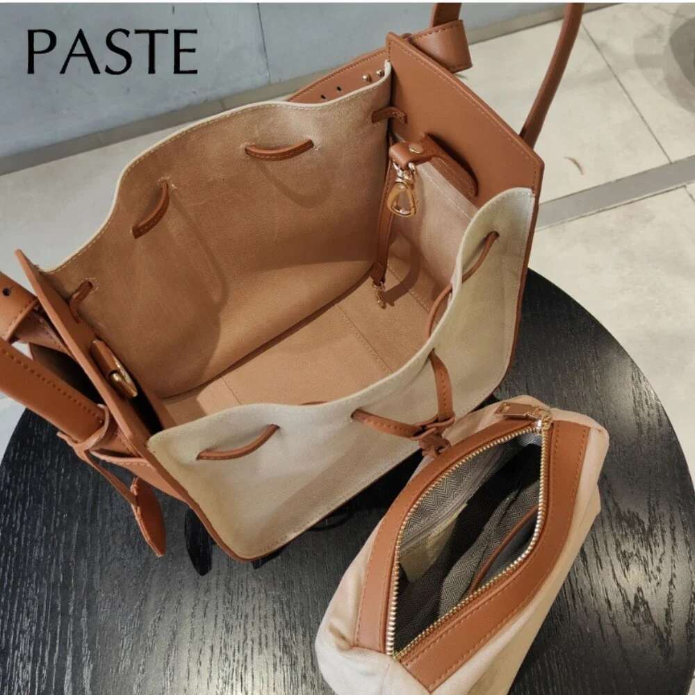 Designer Bag New Hot Selling Fashionable Large Capacity Wings Trapeze Tote Hit-Color Genuine Cow Leather Women Handbag Shoulder Bag