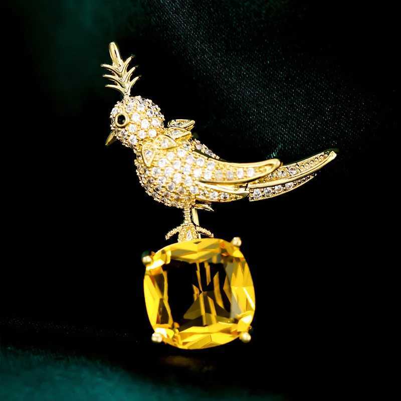 fashion crystal stone bird brooch womens mens coat accessories pins J251125