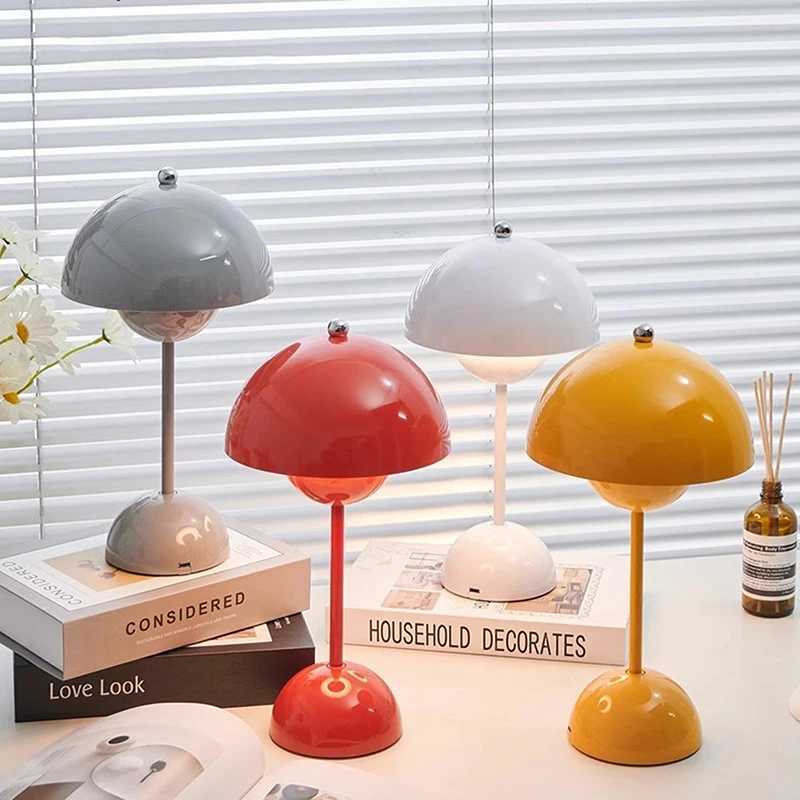 Mushroom Flower Bud Rechargeable LED Table Lamps Desk Night For Bedroom Dining Touch Night Light Simple Modern Decoration C251125
