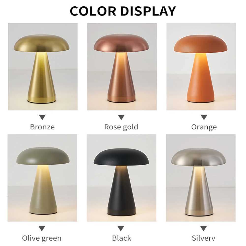 USB charging desk lamp Metal mushroom desk lamp charging Living Room Restaurant bar casual learning atmosphere light Touch nightM251125