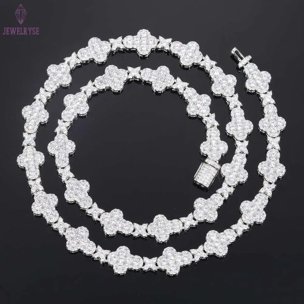 Exquisite Designer 10mm Iced Out Sterg Sier Moissanite Cross Cuban k Chain Necklace GRA Certificated Pass Dia Tester for Men Gift