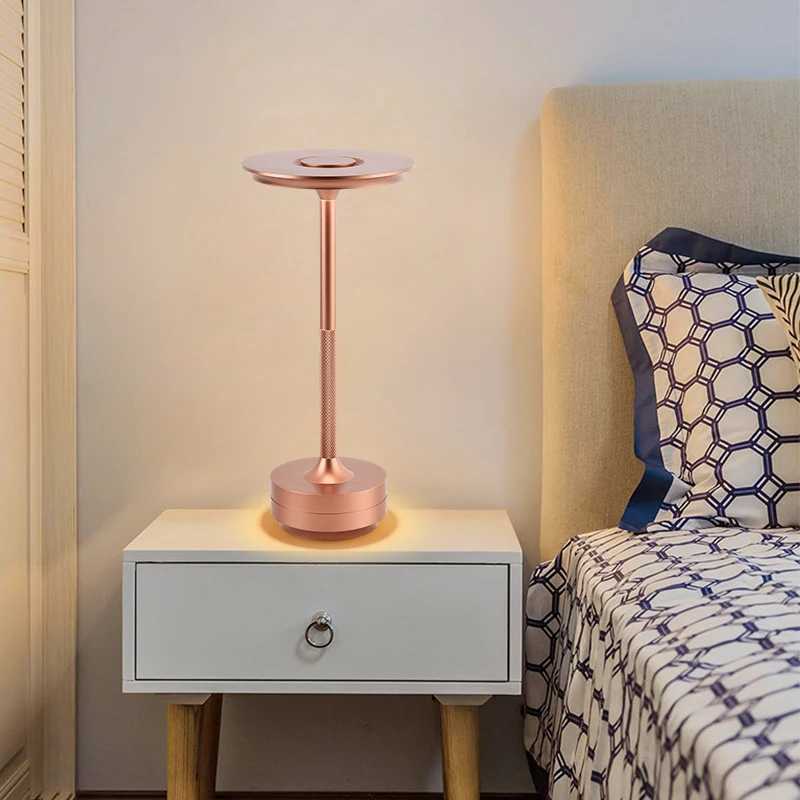 Bedroom bedside lamp USB charging table lamp LED top touch tri color dimming stepless dimming desk lampM251125