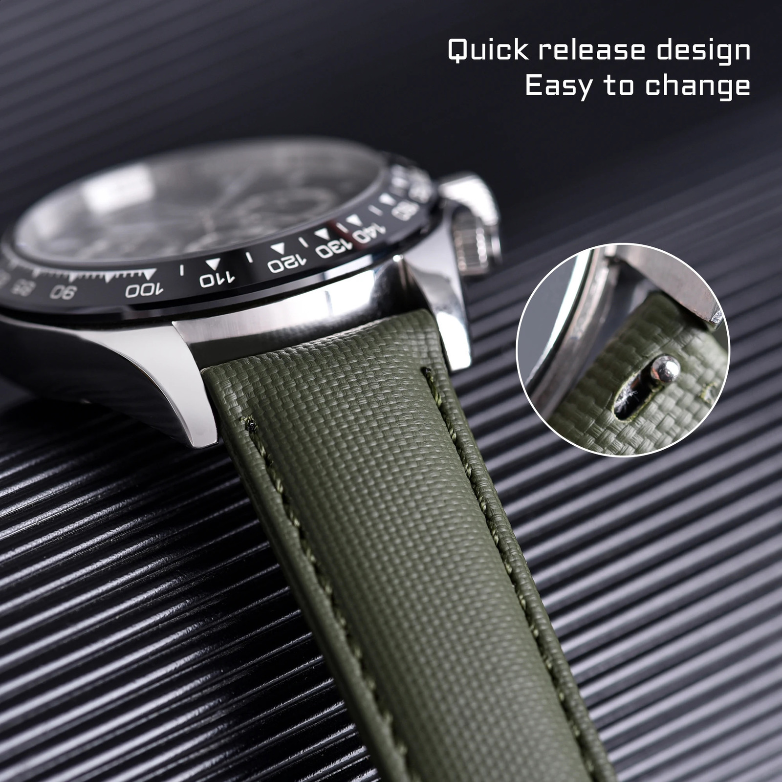 Style Two-Sided n Quality Sailcloth Watch Strap 20mm 22mm Quick Release Waterproof Leather Wristband Smart Watch Bands 250425
