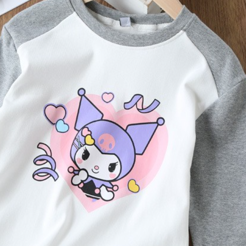 DISNEY Baby designer clothes Girls' clothes baby girl cartoon print T-shirt long sleeves children's round neck top.