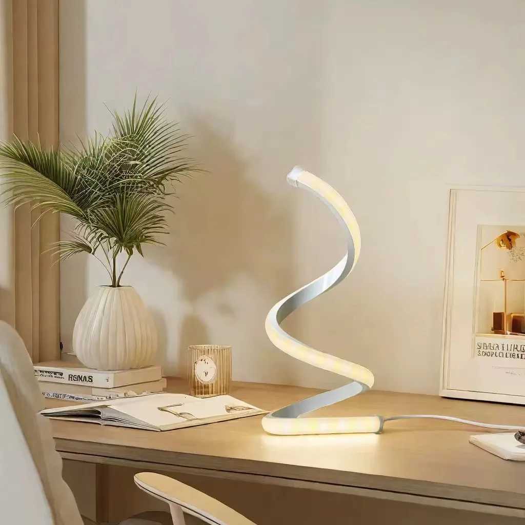 Modern Led Table Lamps Art Acrylic Metal Reading Desk Lamps Bedroom Bedside Living Room Study Decorative US/EU Night LightsM251125