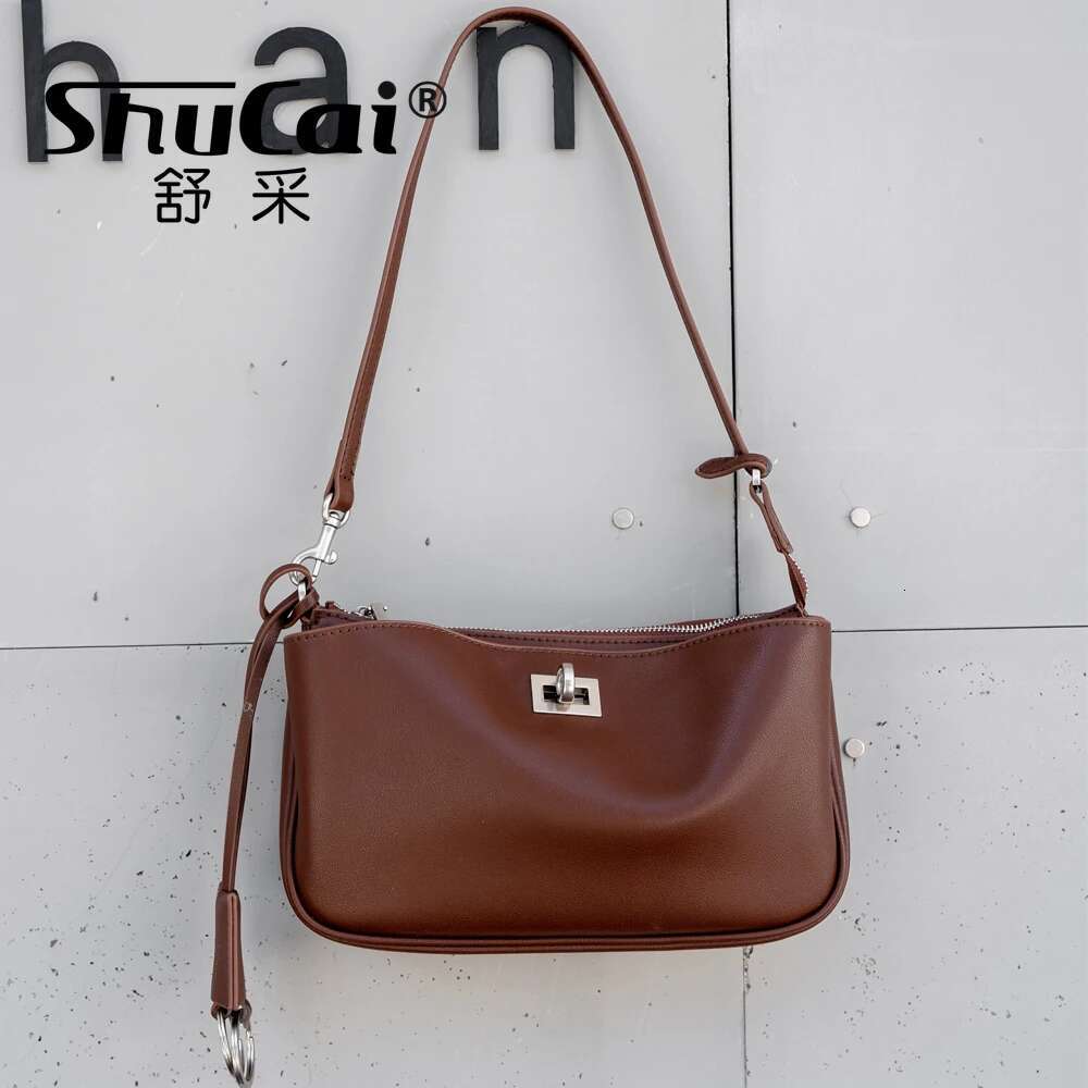 Genuine Leather Fashion Brand Designer Women's Small Cowhide Bags Brown Shoulder Corssbody High Quality Femal Black Bag