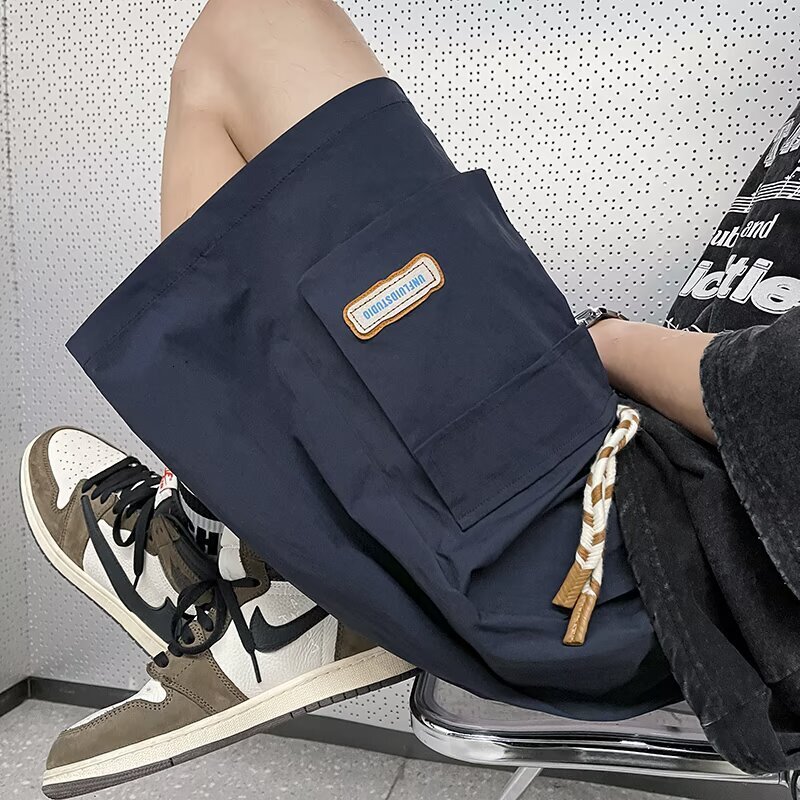 Men's workwear shorts for spring summer 2025 trendy brand loose mountain style sports and leisure men's five inch mid length pants trend