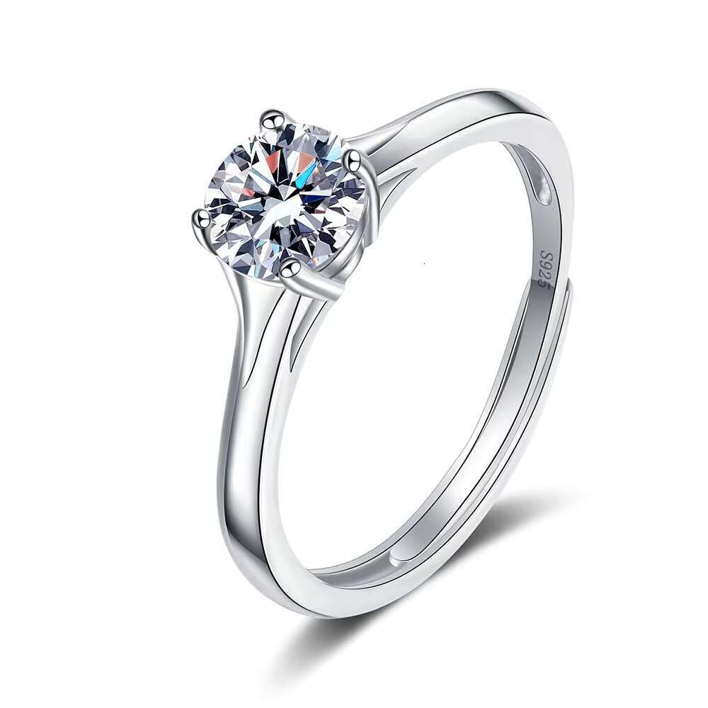 Sterling Silver Ring 925 Customized Moissanite Jewelry Non Fade Waterproof Bride Ring Wedding Engagement Ring Set Women