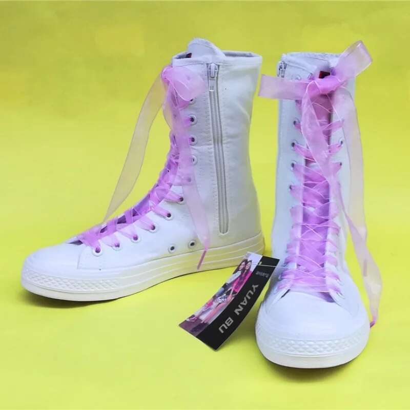 Spring medium-sized color lace-up pearl flower canvas shoes casual soft sole flat inner heightening couple large size women shoe