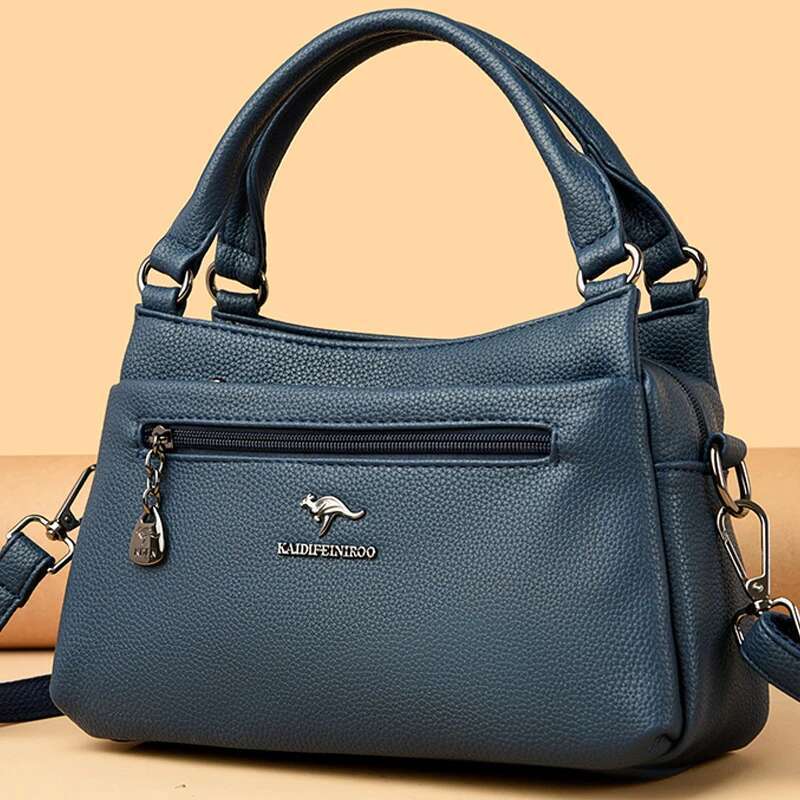 100% Top Layer Cowhide Handbag Solid Color Designer Brand Women's Crossbody Exquisite Hardware Shoulder Bags
