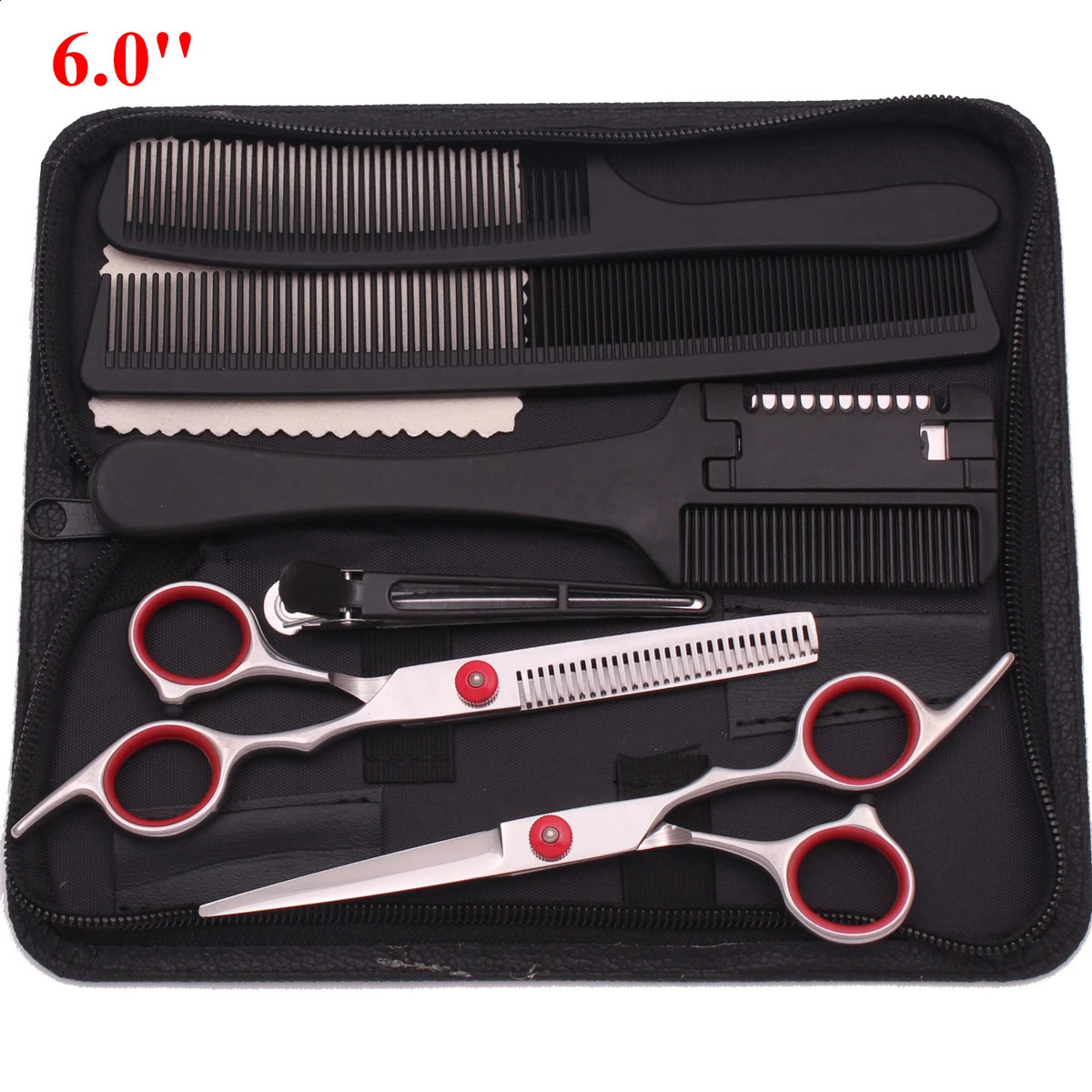 6 Professional Hair Scissors Thinning Cutting Shears Hairdressing Comb Razor Set Salon Barber Home Japan Steel Drop 250424