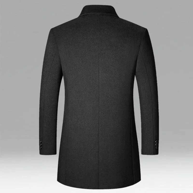 LIBIELIY Brand Winter 40 Wool Men Thick Coats Turn Down Collar Male Fashion Wool Blend Coats Superior Outerwear Jacket Trench MT251125