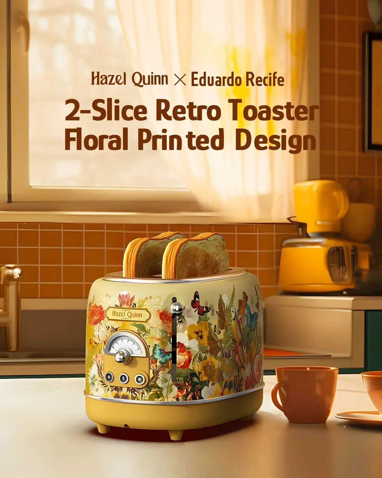 220V Vintage Electric Kettle with Unique Brazilian Artist Hand-painted Design 304 Stainless Steel C C251125