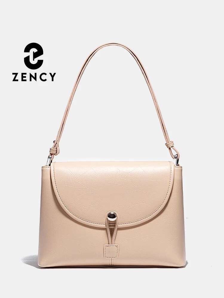 Zency 2024 Women's Soft Leather Handbag Large Pocket Tote Shoulder Crossbody Gift Lady Underarm Bag Adjustable