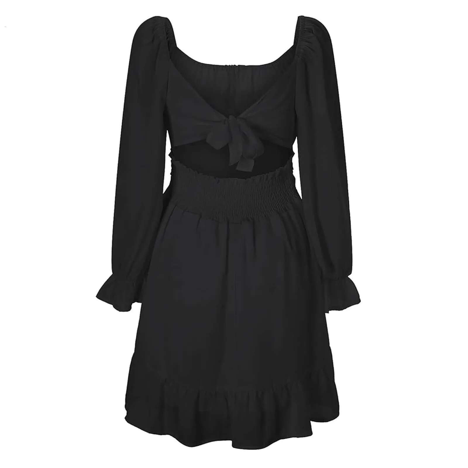Dongdumaoyi Women Ruffle Layered Puff Sleeve Dress Black Off Shoulder Long Short Romper Elegant Swing Jumpsuit Streetwear