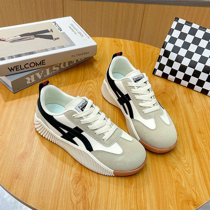 2025 Spring New Korean Ins Breathable White for Women, Low Top Casual Board Shoes, Thick soled Sponge Cake Shoes JH-6617