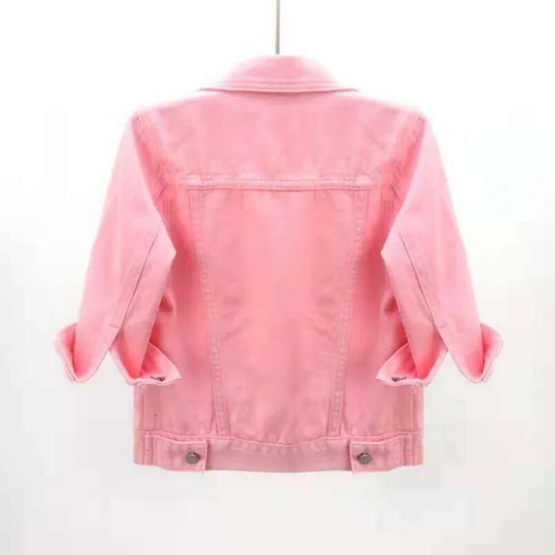 Women Denim Jacket Spring Autumn Short Coat Pink Jean Jackets Casual Yellow Purple Blue Loose Tops Lady Outerwear
