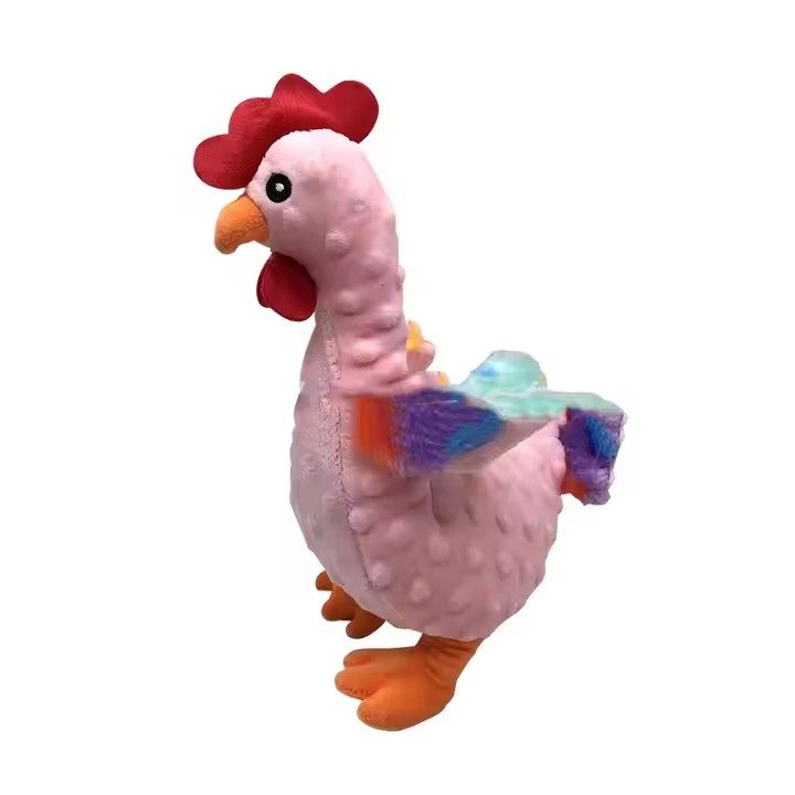 Pet Supplies Crinkle Dog Toy for Small, Medium, and Large Breeds, Cute Stuffing Rooster with Soft Squeaker, Fun for Indoor Small Dogs and Pups, No Mes