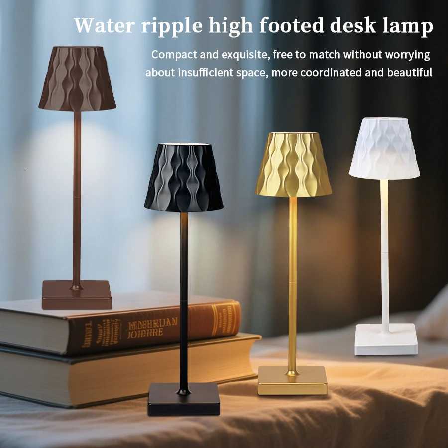 3 Colors Table Lamp Rechargeable Touch Sensor Desktop Night Light Reading Lamp for Bedroom Restaurant Coffee Hotel Bar DecorM251125