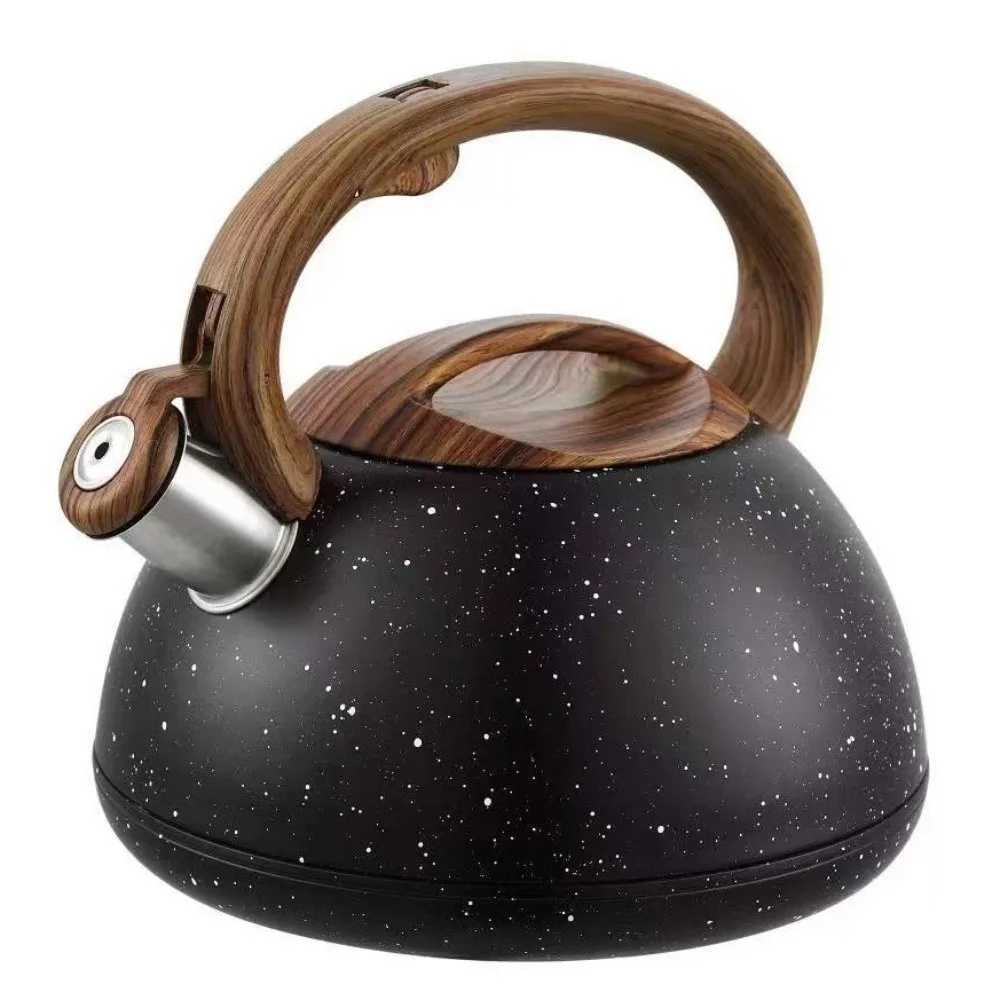 Stainless Steel Whistling Kettle Wooden Handle Portable Gas Induction Cooker Kettle 3L Kitchenware Teapot Water Kettle Kitchen C251125