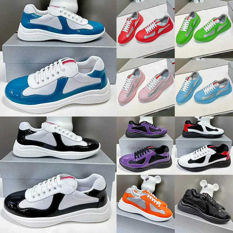 Free shipping America Cup sneakers for men women stylish luxury cups dress shoes designer patchwork color mesh running shoes