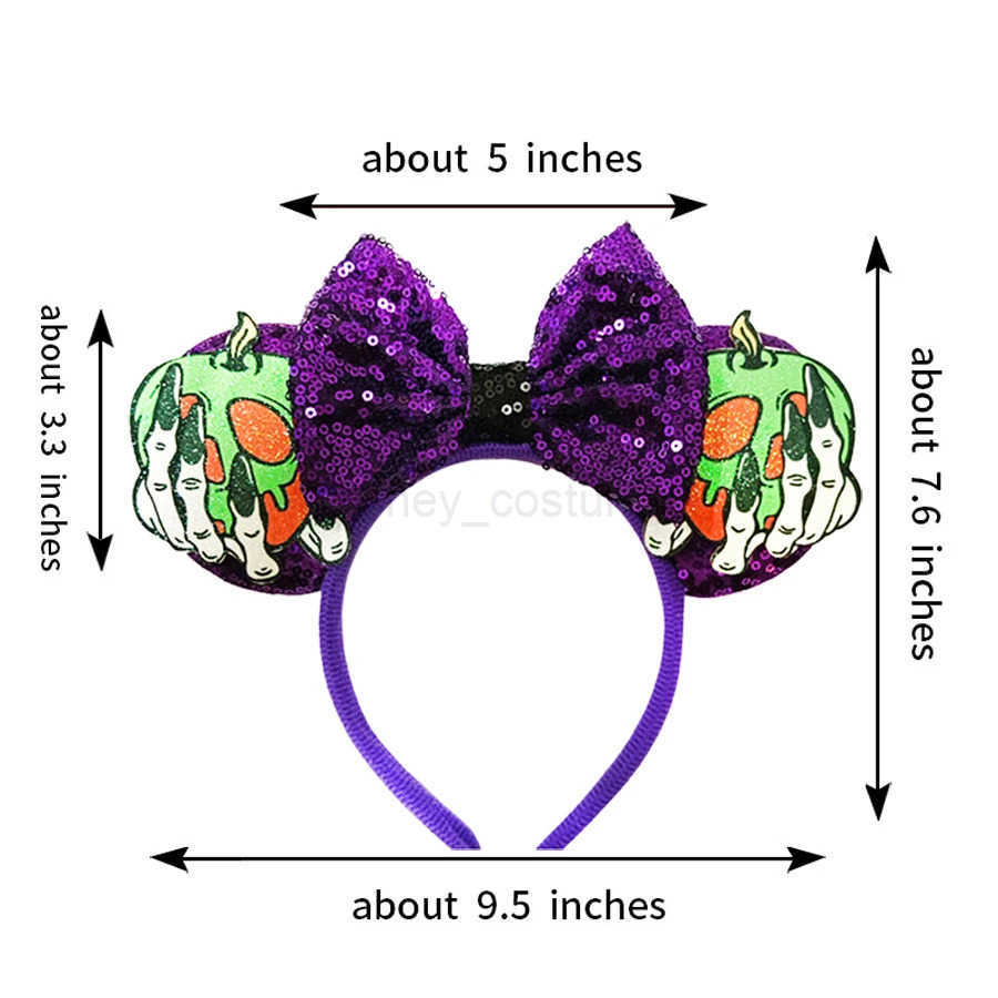 Disney Mickey Mouse Princess Snow White Headband Girl Skeleton Poison Apple Ears Hair Accessories Female Queen Hair Band X250425