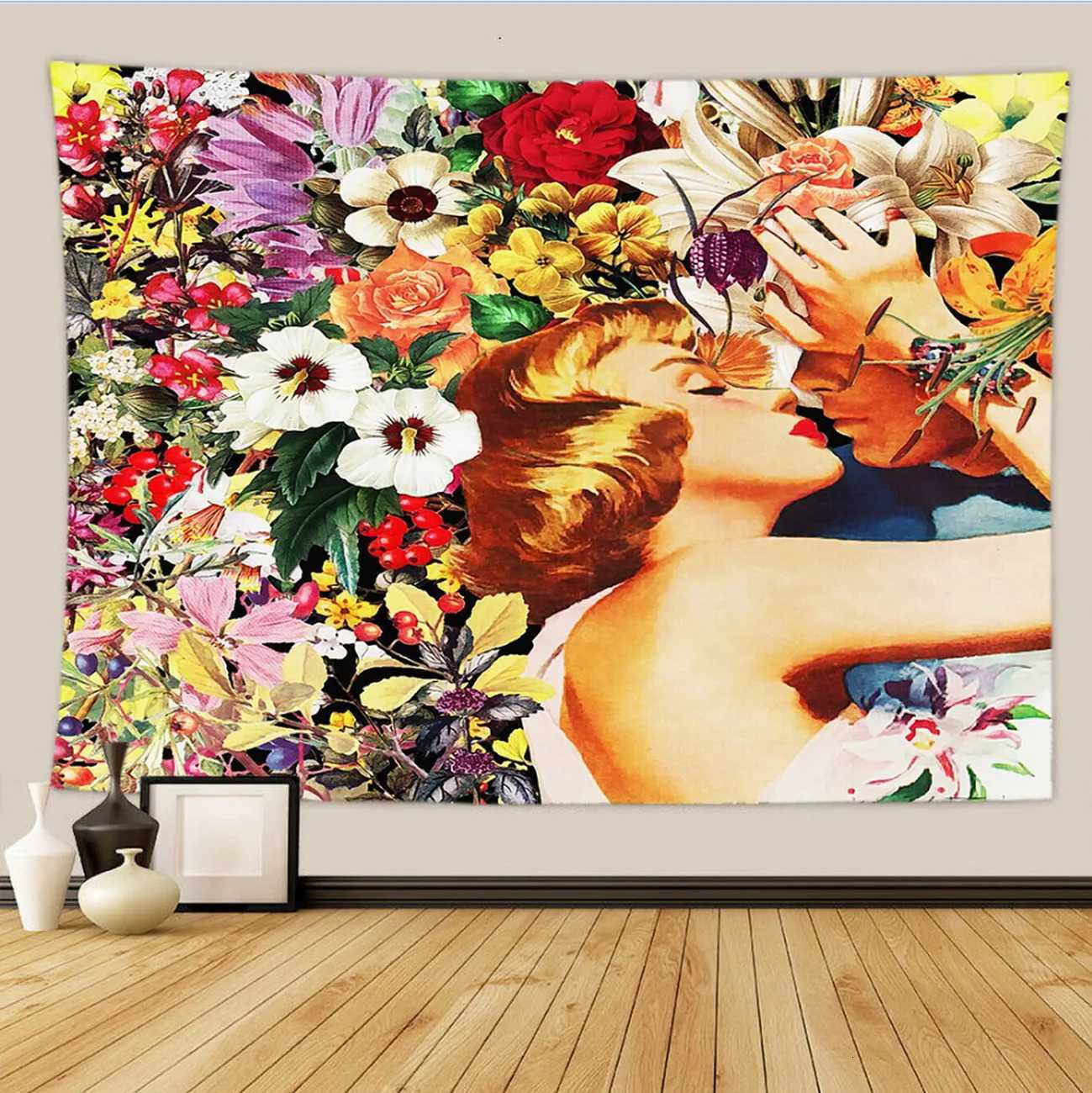 Flowers Tapestry Room Decor Aesthetic Living ation Wall Hanging Boho HouseM251125