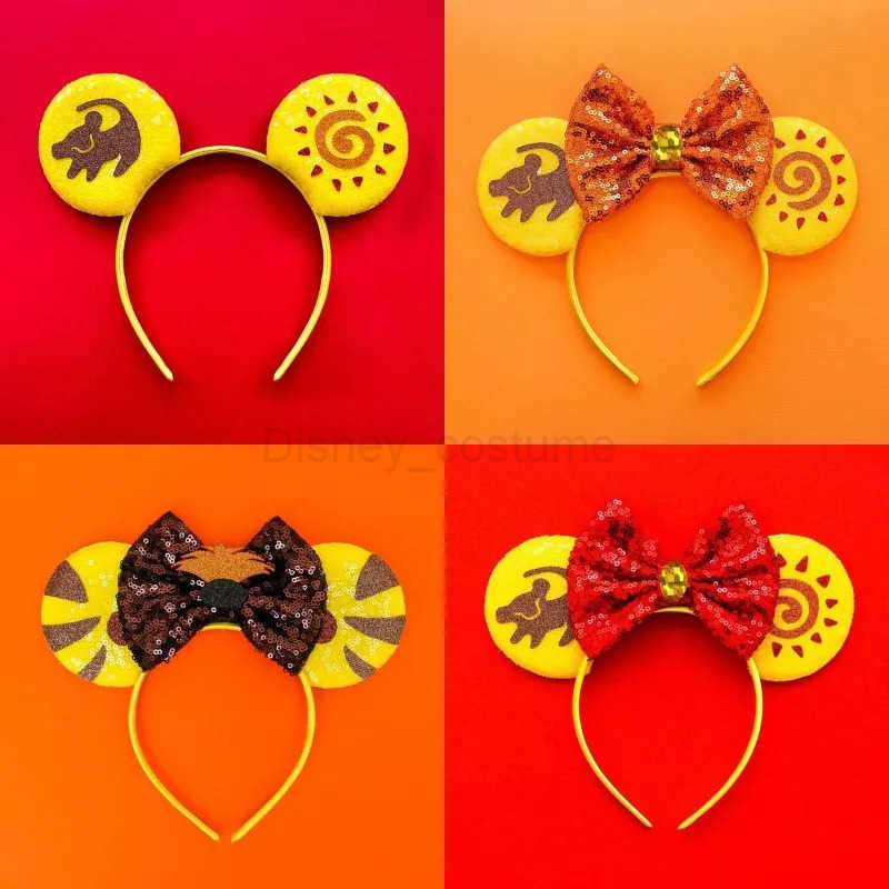 Disney Womens Ears Princess Headband Female Cute Crown Hair Girl Kavay Queen Headpiece Childrens Glitter Bow Hair Accessories Gift X250425