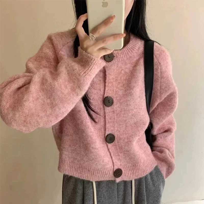 Chunky Cardigan Woman Cozy Button Front Sweater Jacket Long Sleeve Single Breasted Knitted Coat Autumn Winter Casual KnitwearT251125