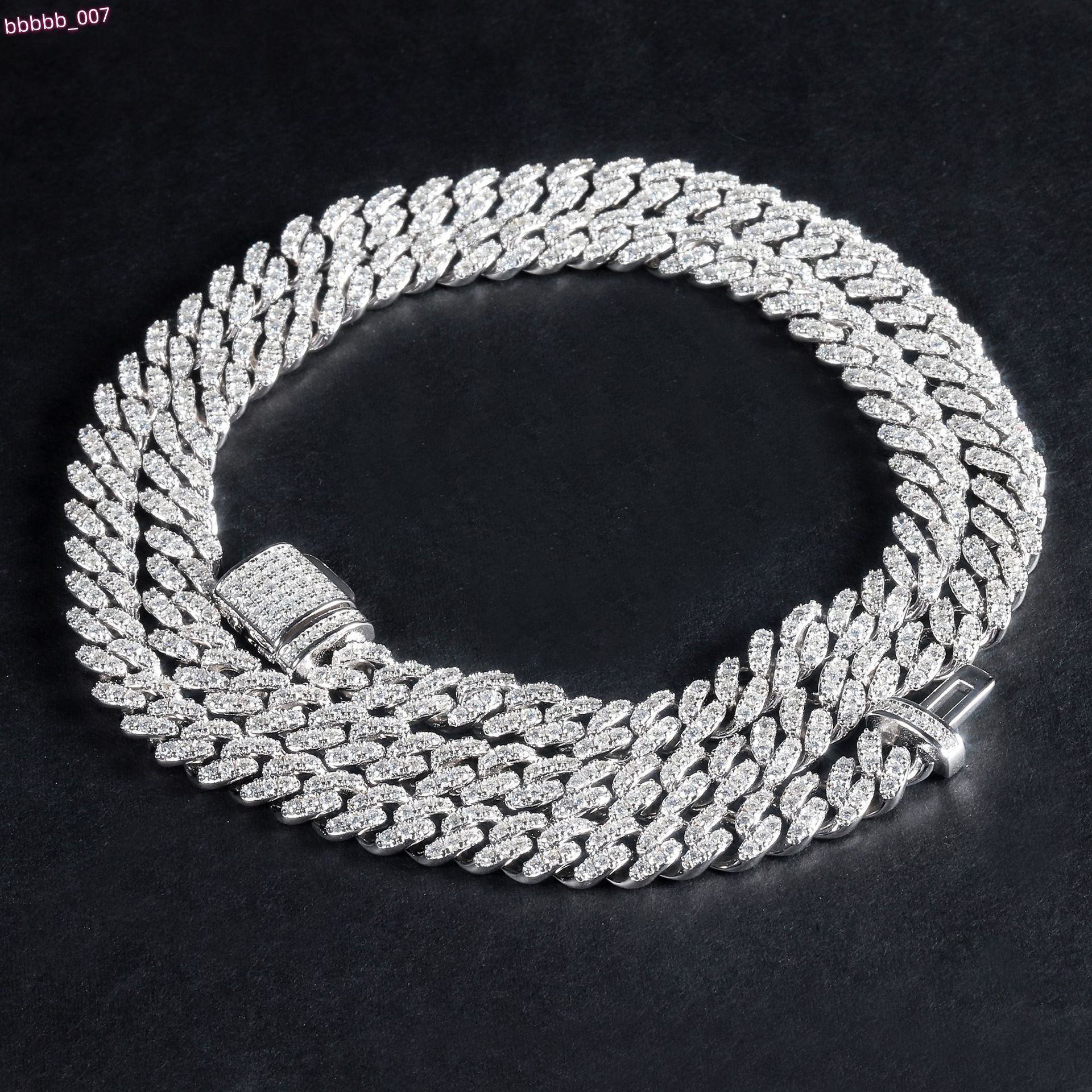 Trendy Personalized Moissanite Necklace 925 Sterling Silver Plated 18k Gold Popular European And American 6mm Cuban Chain