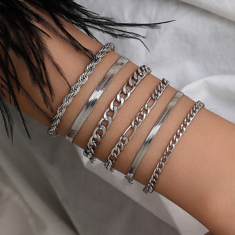 5 Pcs Punk Trendy Multilayer Bracelets Set for Women Elegant Delicate Twist Sparkling Adjustable Bangles Jewelry Couples Gifts designer bracelet women - view 3