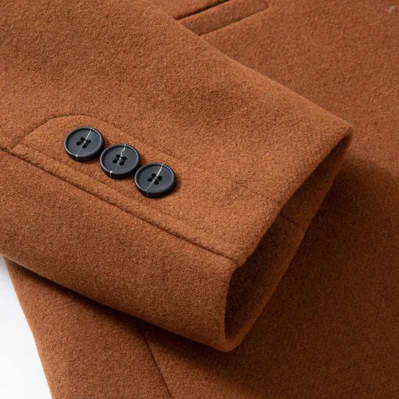 Men Business Casual Cashmere Trench Coats New Winter Woolen Blends Man Thicker Warm Overcoats High Quality Male Long Jackets 4XLT251125