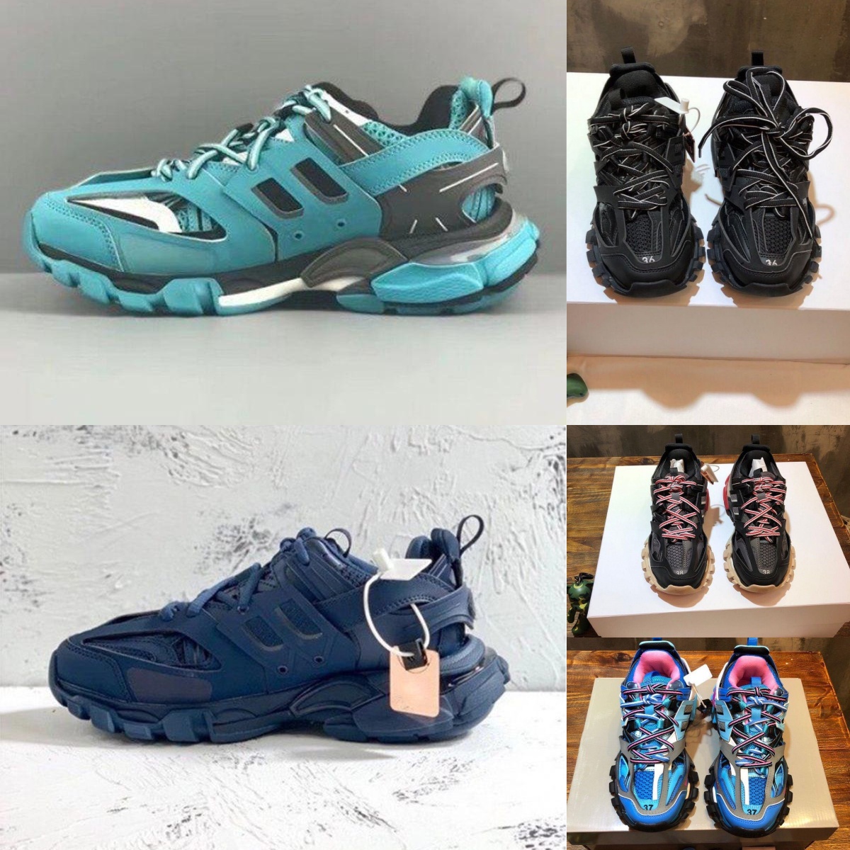 Top track tracks designer shoe mens women trainer luxury shoes Track 3 Triple white black leather Tess.s. trainers platform sneaker men outdoor running shoes