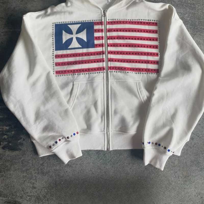 Autumn/Winter New Minimalist Design Color Collision Pattern Womens Hoodie Harajuku Y2K Loose Zipper Sweater w250425