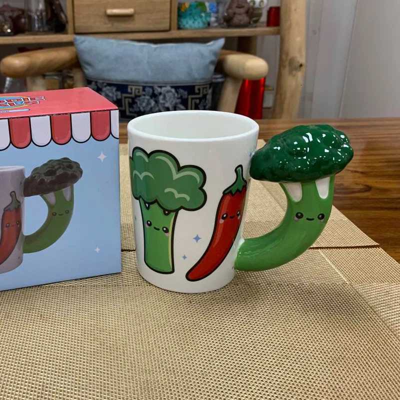 Unique Vegetable Fruit Shaped Mug Trendy Ceramic Cup Cute Banana Chili Eggplant Design Breakfast Cup Creative Mug Ideal Gifts Y251125