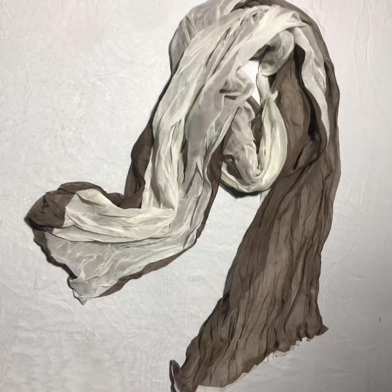 T551 new spring, summer, autumn and winter pleated neck scarf silk scarf warm literary retro thin shawl neck