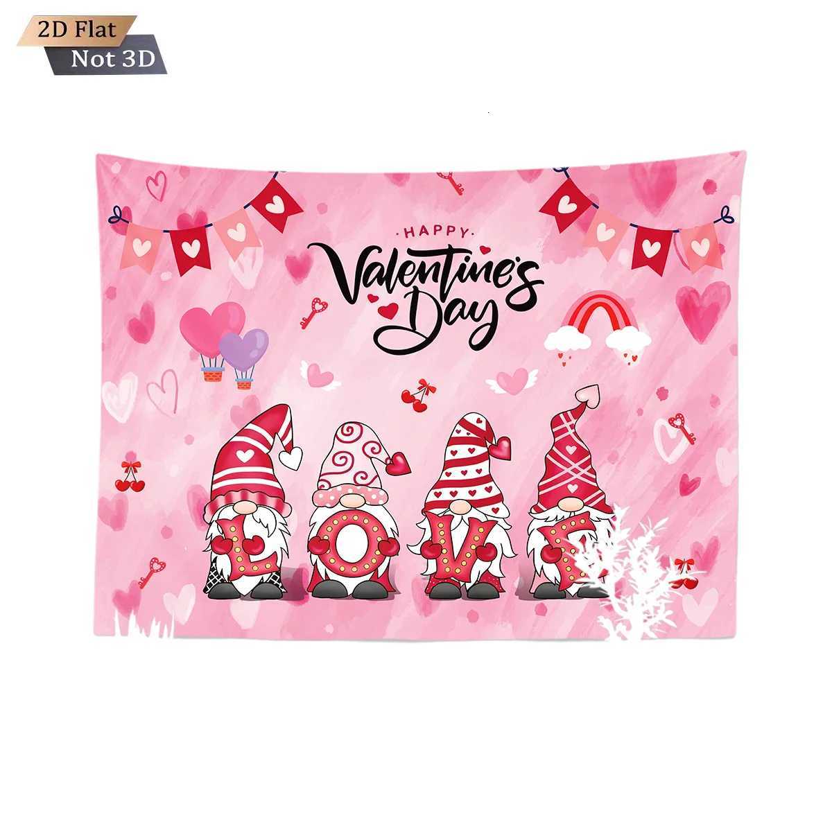 1pc Valentines Day Christmas goblin print tapestry Living room wall decoration Background cloth Machine washable space pendantM251125