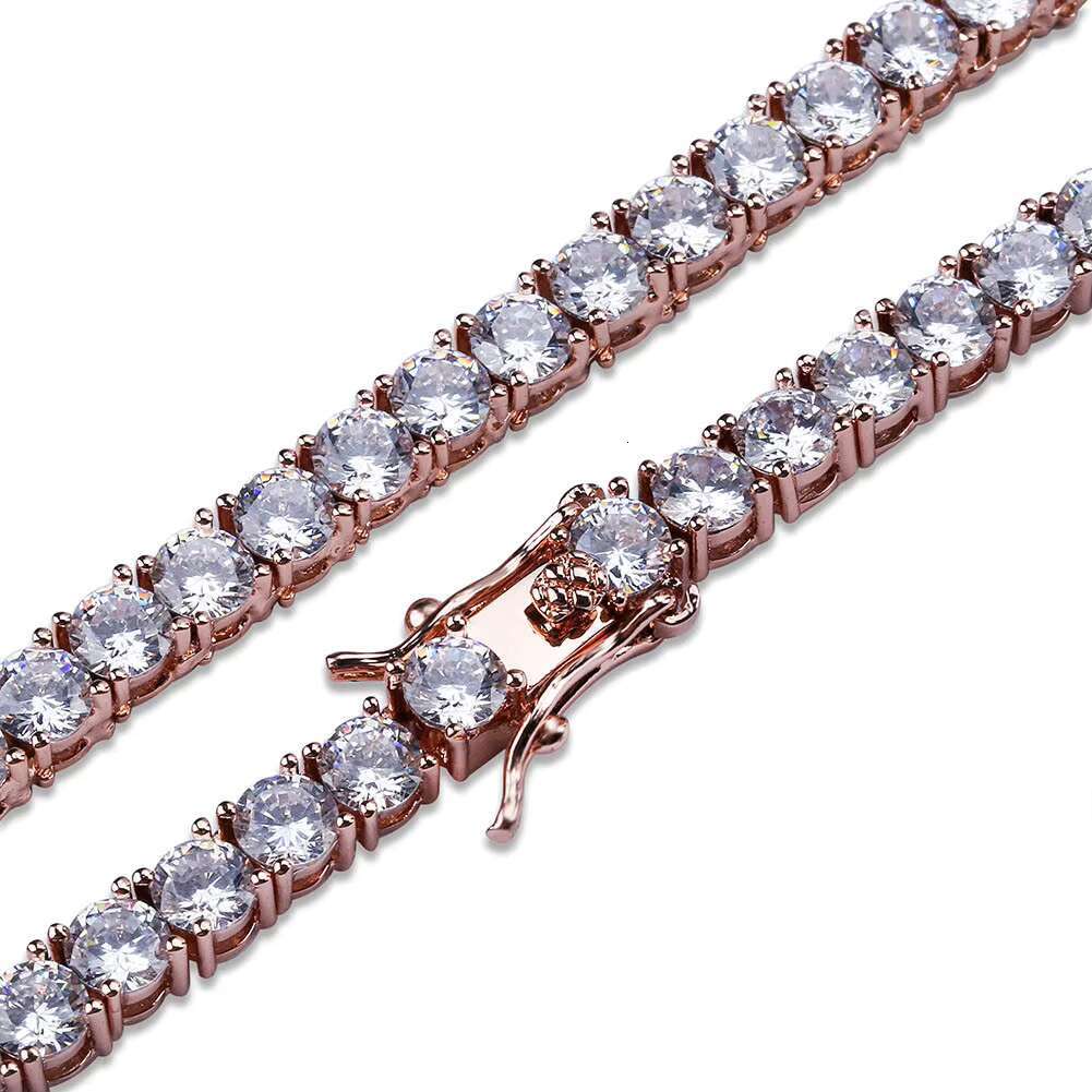VVS Round Moissanite Necklace Custom Size Hip Hop Jewelry 925 Sterling Silver Moissanite Tennis Chain With