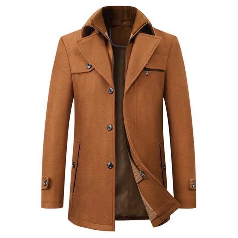 New 2025 Woolen Coat Mens Business Casual Fashionable Thickened Warm Extra Trendy Flow Fashion JacketT251125