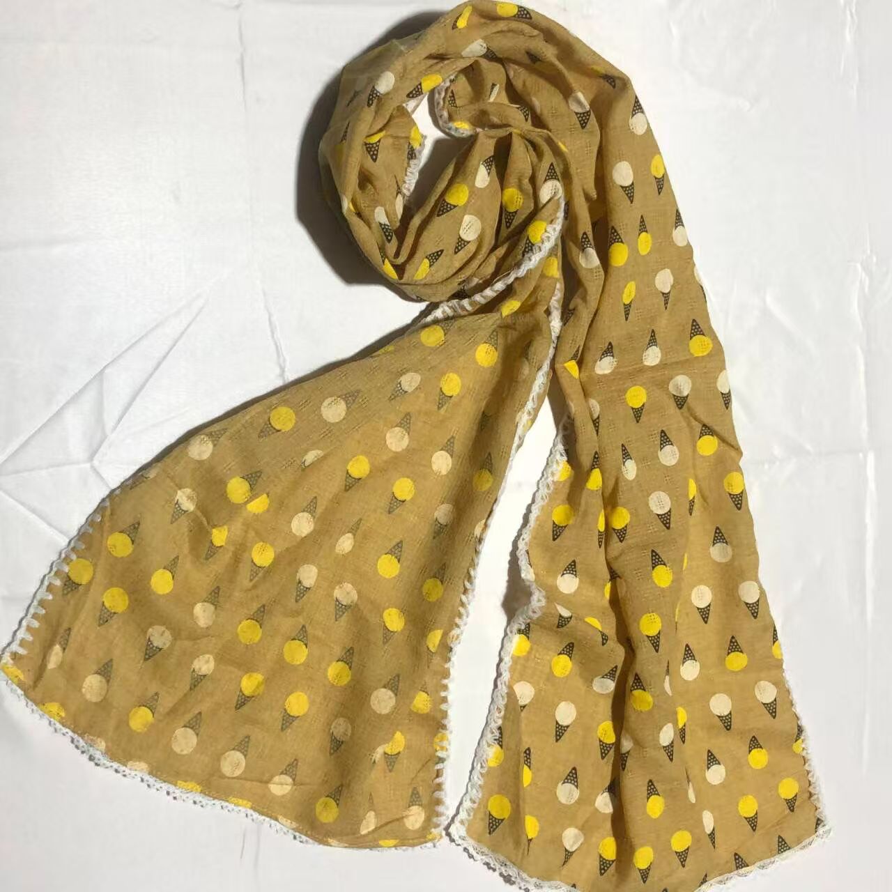 T549 cotton and linen cute small fresh spring, summer, autumn and winter universal scarf pastoral style