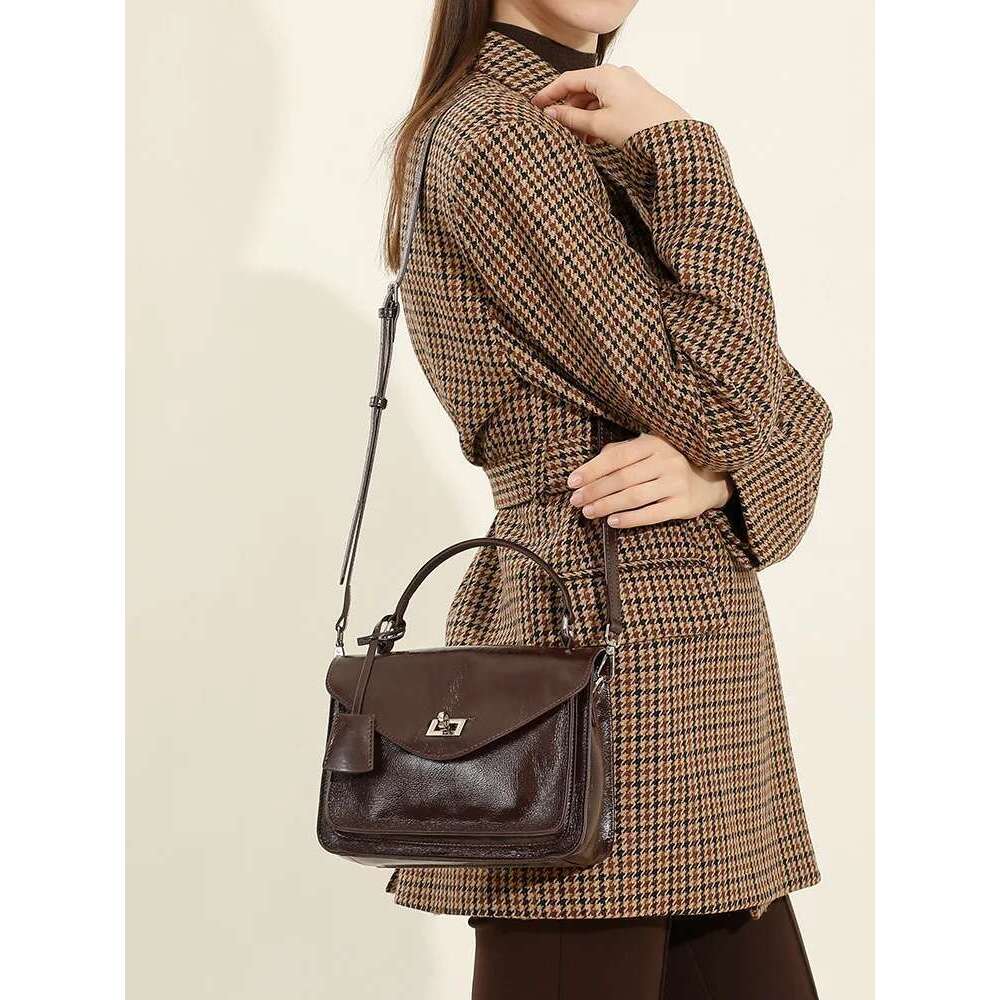 Designer Bag Genuine Leather Woman Small Square Shoulder Handbags Ladies Crossbody Bags Designer Minimalism Cowhide Bag