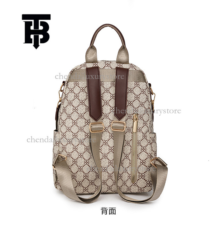 TB BHULAMTE Leather Backpack Large Capacity Womens Travel Bag with Fashion Pattern Multi Purpose Leisure Handbag 1100368158