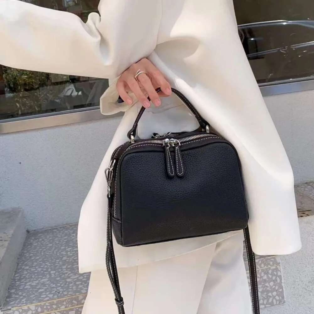 Women's Genuine Leather Bag,Handbag,Lightweight Medium Crossbody Shoulder Bag With Zipper Pocket Adjustable Strap
