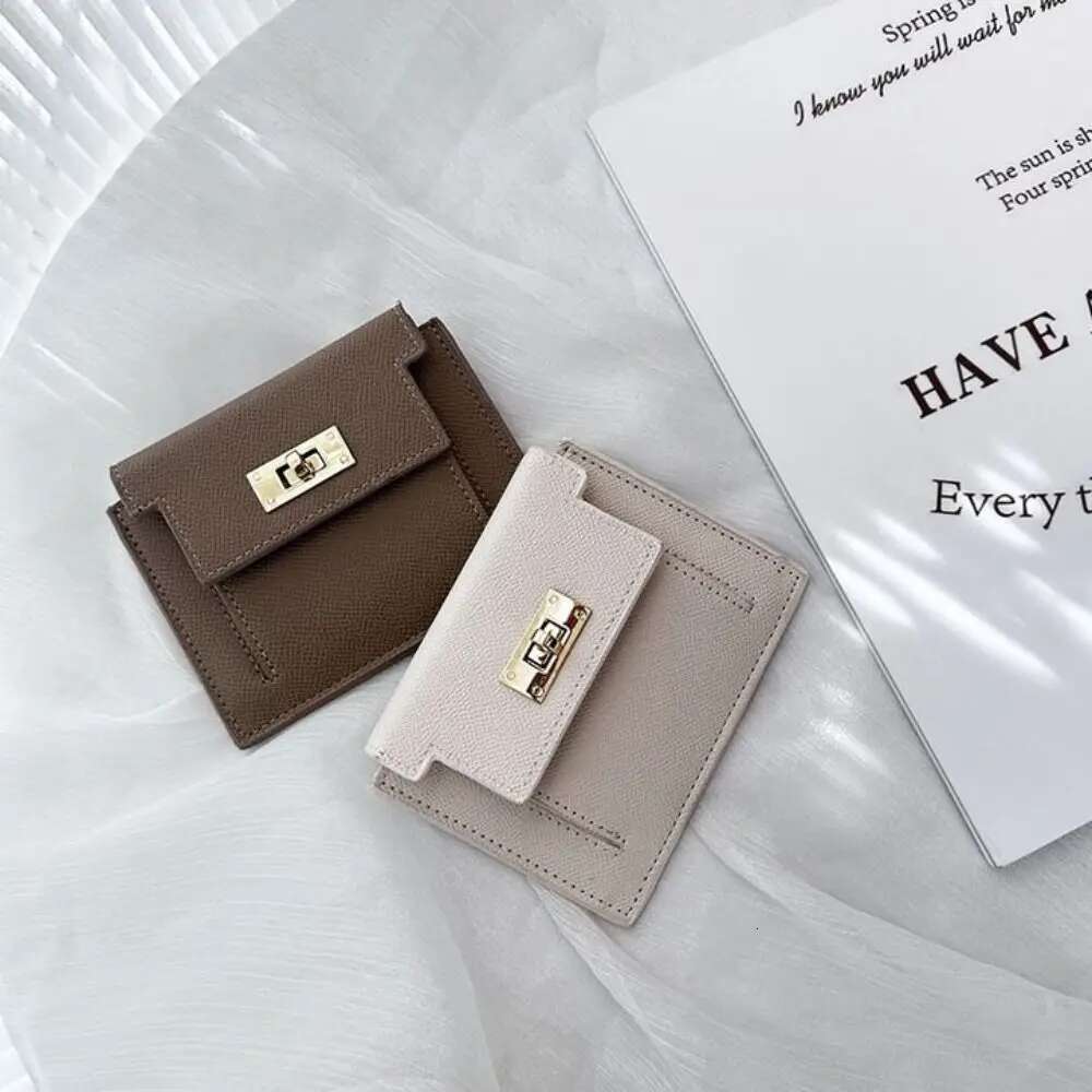 PU Leather Women's Wallet Fashion Zipper Solid Color Coin Purse Short Style Two Fold Card Bag Women