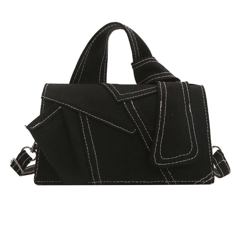 Fashion denim crossbody women's color blocking spliced casual shoulder bag, stylish and stylish, this year's new handbag