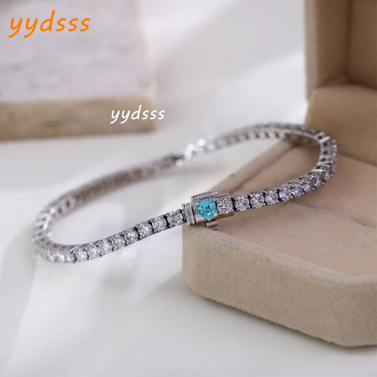 Custom 14K Solid Gold Lab Created Diamond Tennis Bracelets Round Brilliant Cut HPHT Lab Grown Diamond Tennis Chain