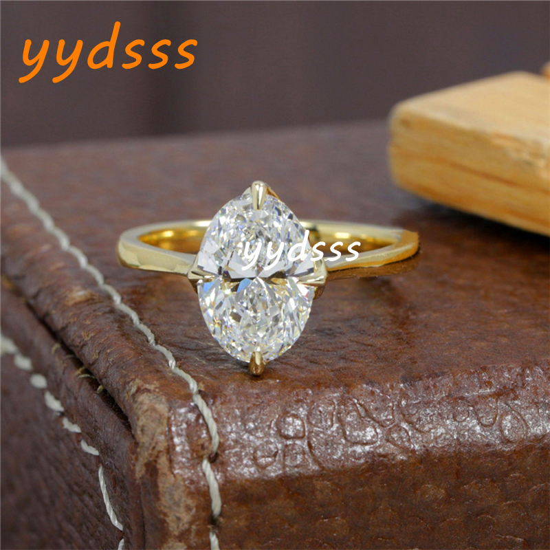2.50 Ct Oval Diamond Engagement Ring Oval Lab Grown Diamond Ring 18K Yellow Gold CVD Diamond Wedding Ring For Women IGI Certificate