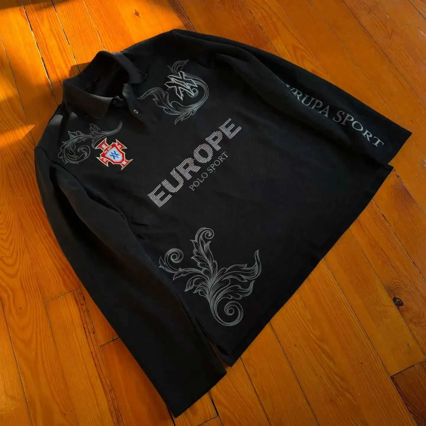 Fashion Y2k Polo Shirt Casual Loose Pattern Embroidery Long Sleeve T Shirts Street Sweatshirt Mens Baseball Clothing Lapel Golf Jersey Y251125