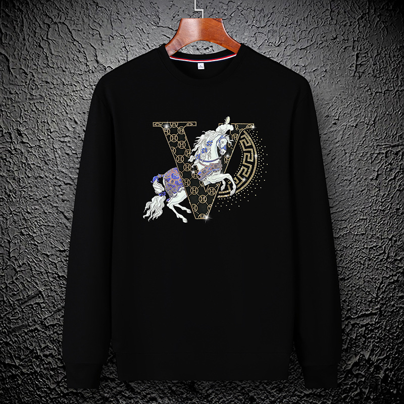 Designer Men's Hoodies Rhinestone new presbyopic letter Crewneck Sweatshirts for Men Women Vintage Breathable Loose Fit High Street casual Pullov