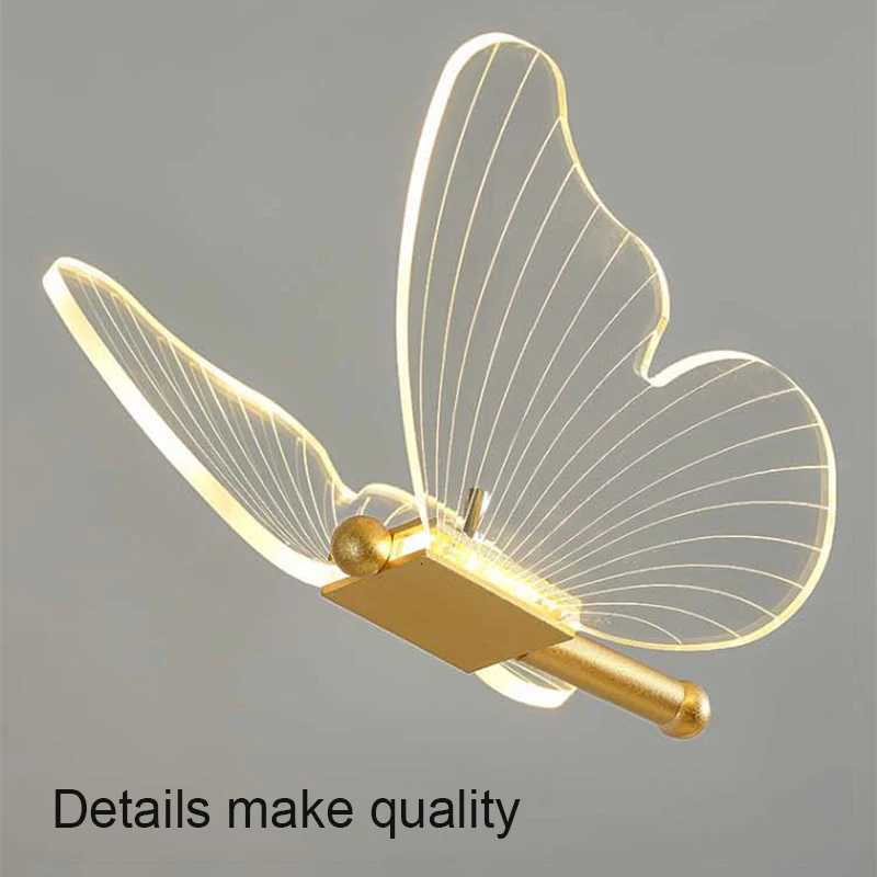 Nordic LED Table Lamps Indoor Lighting Switch Button Bedroom Bedside Living Room Restaurant Home Decoration Butterfly Desk LampM251125